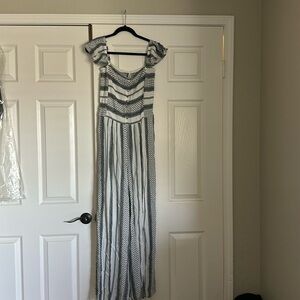 Jumper, long pants cap sleeve size large.